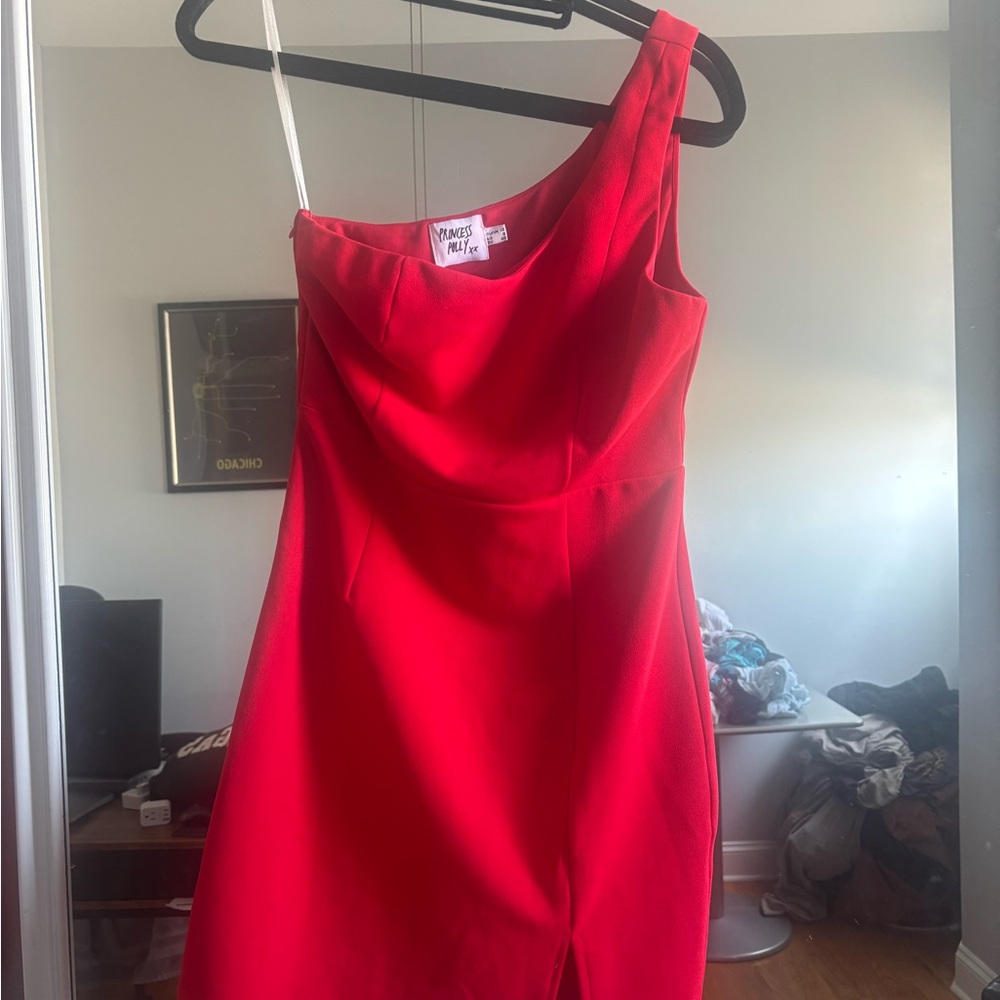 Princess Polly Vibrant Red One-Shoulder Dress
